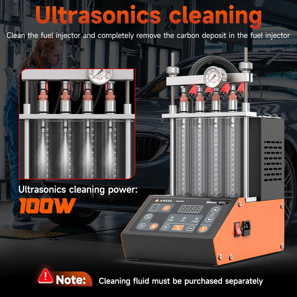 ANCEL ANJ400 GDI Fuel Injector Cleaner and Tester – 4-Injector