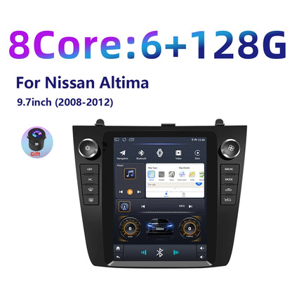 Vertical Screen 9.7'' For Nissan Altima 2008-2012 Carplay GPS Navigation Frame Car Radio Player Multimedia 4G WIFI BT Android
