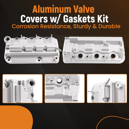 Front + Rear Cylinder Valve Cover For Honda Odyssey Accord 3.5L V6 12310-R70-A00  12320R70A00