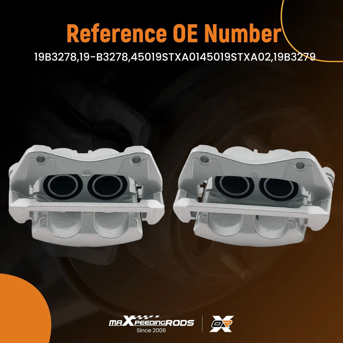 Front Brake Caliper Set with Brackets for Acura MDX & ZDX 2007-2013