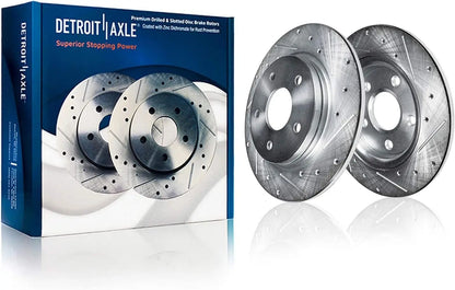 Drilled & Slotted Disc Brake Rotors & Ceramic Pads for Honda Element 2003-2011