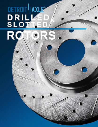 Drilled & Slotted Disc Brake Rotors & Ceramic Pads for Honda Element 2003-2011