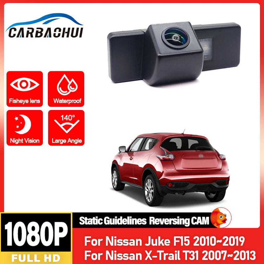 CCD HD Waterproof Fisheye Lens 140° Car Reversing Rear View Camera For Nissan Juke F15 2010~2019 X-Trail T31 2007~2012 2013