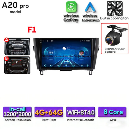 For Nissan Qashqai J11 X-Trail 3 T 32 2013 - 2017 Android 15 Car Multimedia Video CarPlay Auto Navigation GPS Radio Head Unit