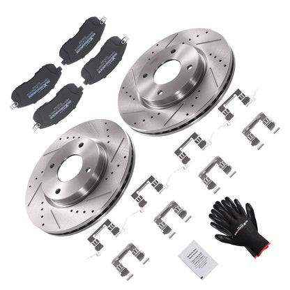 Front Vented Brake Rotors & Pads for Nissan Sentra / Versa 2007-2012 & Cube 2009-2014