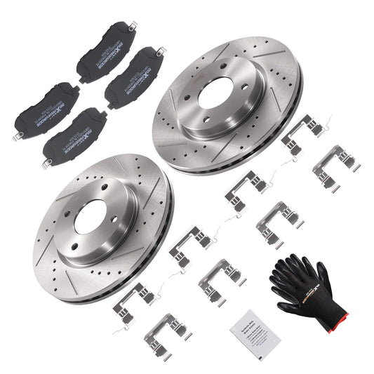 Front Vented Brake Rotors & Pads for Nissan Sentra / Versa 2007-2012 & Cube 2009-2014