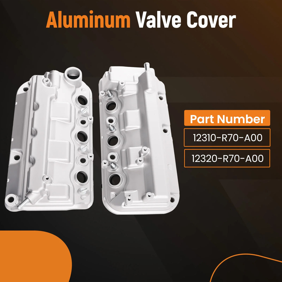 Front + Rear Cylinder Valve Cover For Honda Odyssey Accord 3.5L V6 12310-R70-A00  12320R70A00