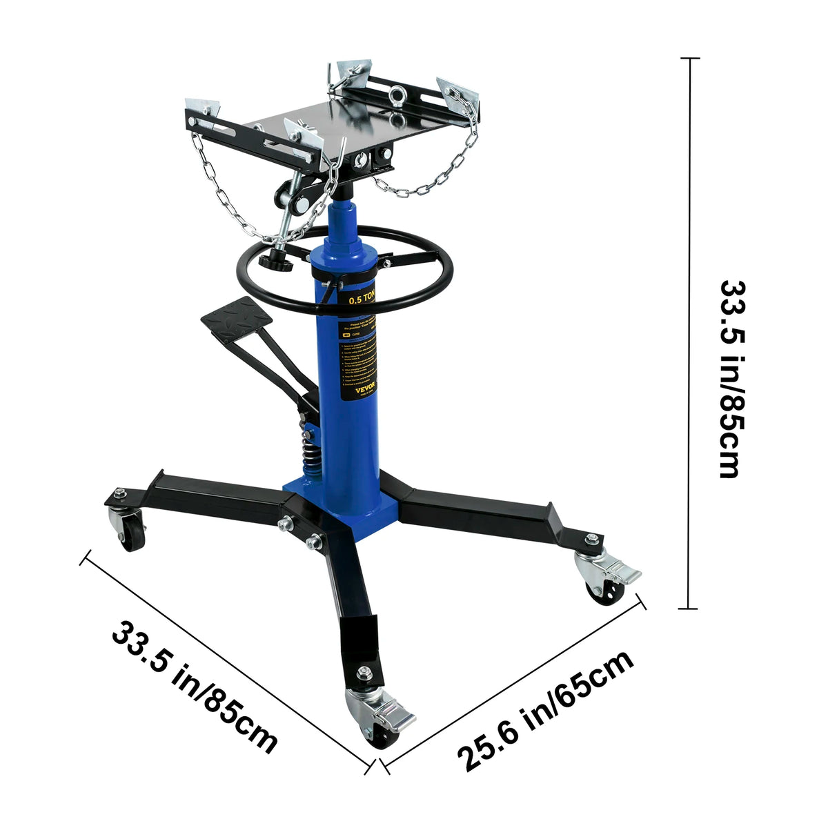 SucceBuy Car Lift Jack Hydraulic Telescopic Transmission Jack Floor Jack Stand with Foot Pedal Swivel Wheel Garage Lift Hoist