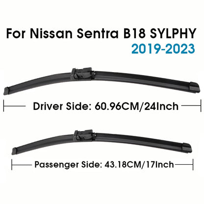 Front Windshield Wiper Blades – Nissan Sentra B16, B17 & B18 (2-Piece Set)