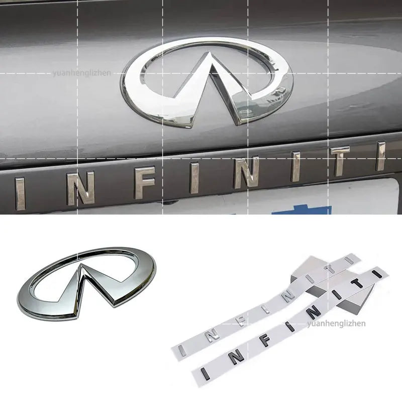 12.5x6cm ABS Rear Trunk Emblem Refit Badge For Infiniti Q50 FX35 Q30 G37 Q70 QX70 G35 Q60 QX50 QX60 QX80 Exterior Accessories