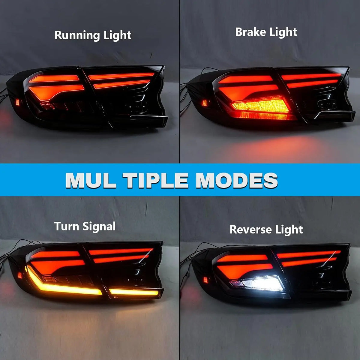 LED Tail LightS for Honda Accord 10th Gen Sedan 2018-2022 Startup Animation Taillight Dynamic Turn Signal Brake Reverse Lights