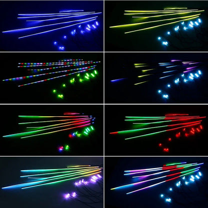 10/14/18 in 1 Led Car Ambient Lights 213 64 Color RGB Symphony Streamer Bluetooth Rainbow Acrylic Strips Atmosphere Lamp Kit 12V