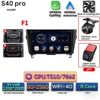 For Nissan Qashqai J11 X-Trail 3 T 32 2013 - 2017 Android 15 Car Multimedia Video CarPlay Auto Navigation GPS Radio Head Unit