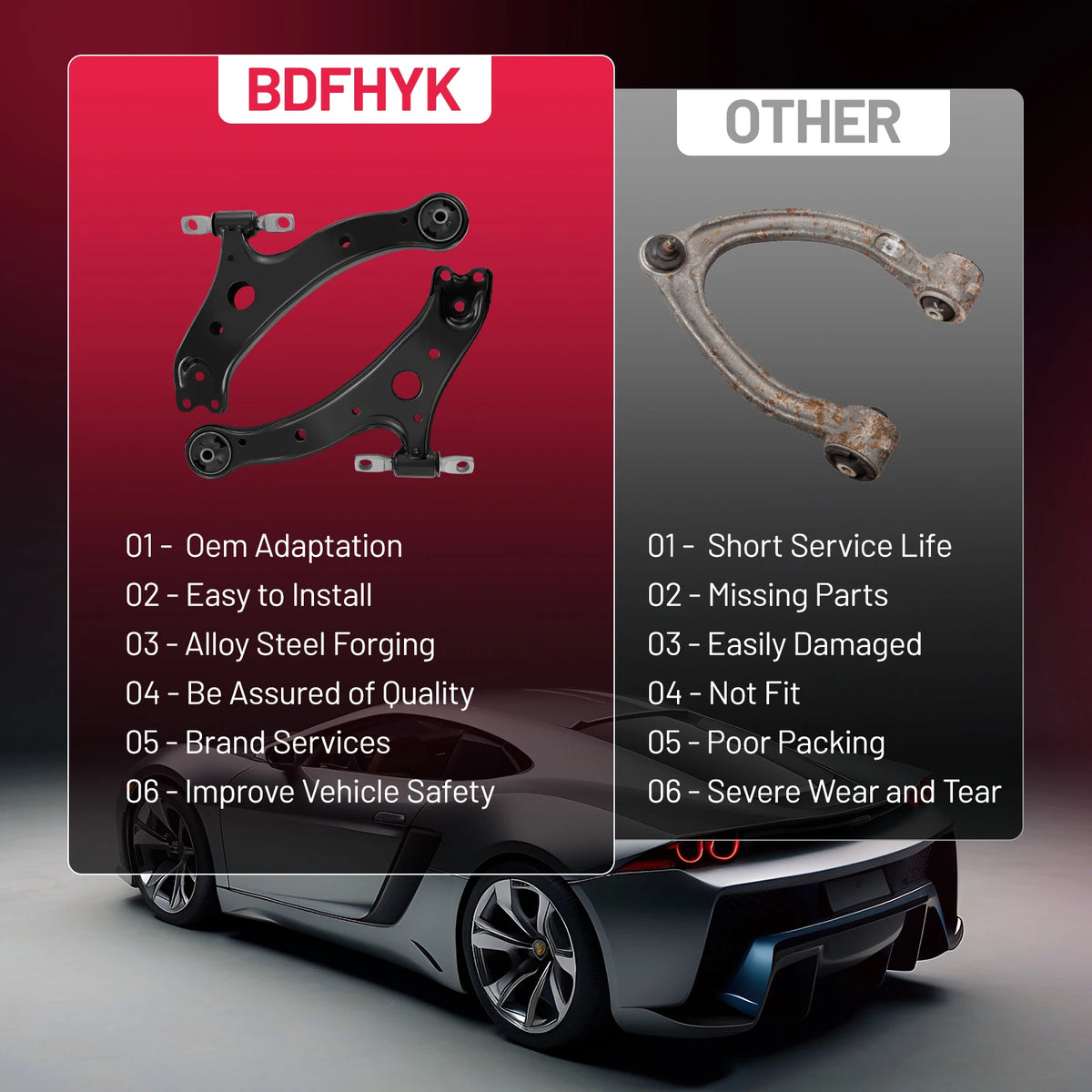 BDFHYK 14pcs Front Lower Control Arm Suspension Steering Kit with Boots for Toyota Camry 2007-2011 K620334 K620333 K500044