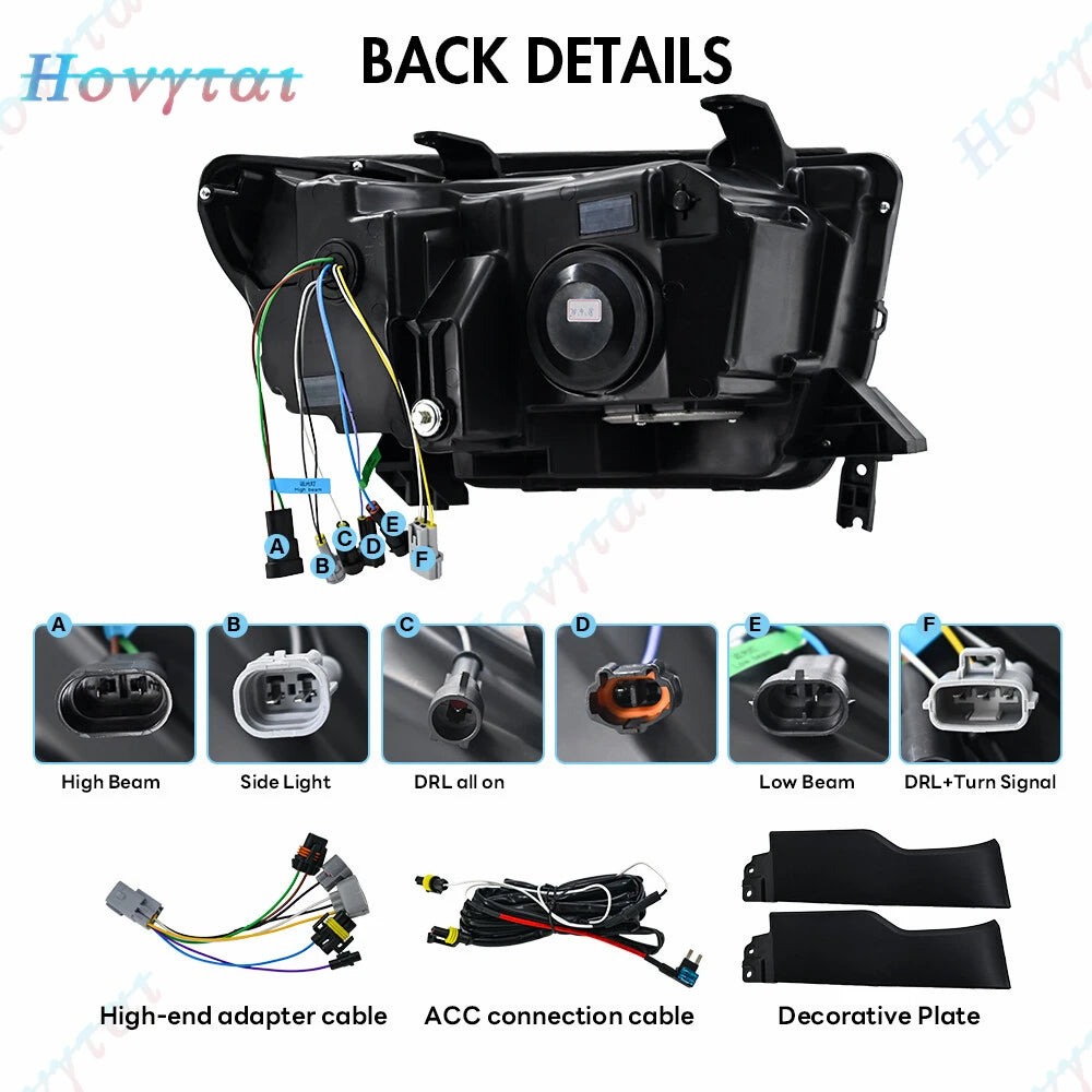 Pair LED Headlights For Toyota Tundra 2007-2013 Sequoia 2008-2017 Headlamp Front Lights Turn Signal DRL W/Sequential Head Lamp