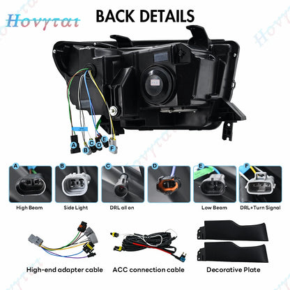 Pair LED Headlights For Toyota Tundra 2007-2013 Sequoia 2008-2017 Headlamp Front Lights Turn Signal DRL W/Sequential Head Lamp