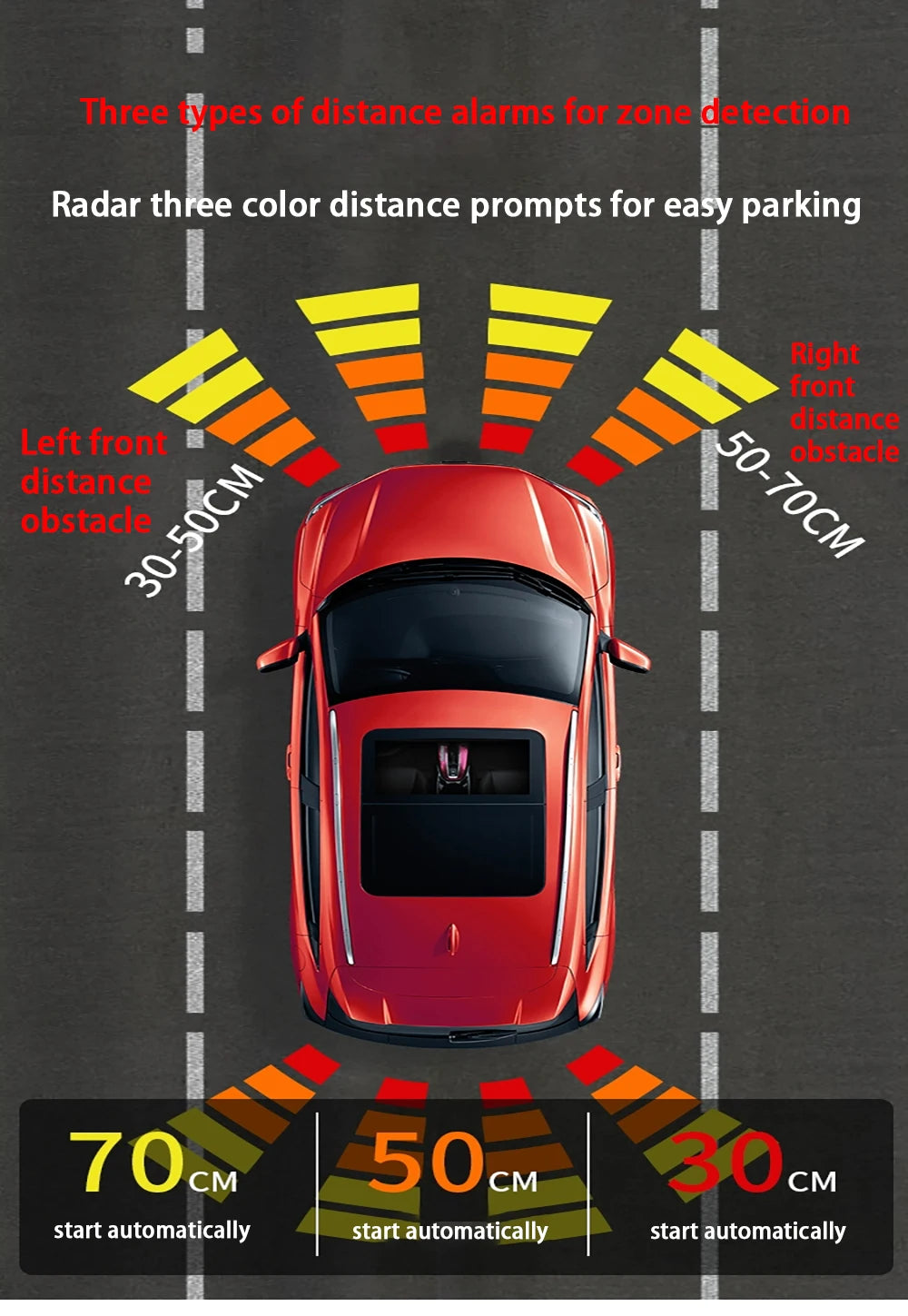ZJCGO Parking Sensor Kit Car Parktronic Backlight Reverse Radar Monitor System for Honda CR-V CRV 2017 2018 2019 2020 2021 2022