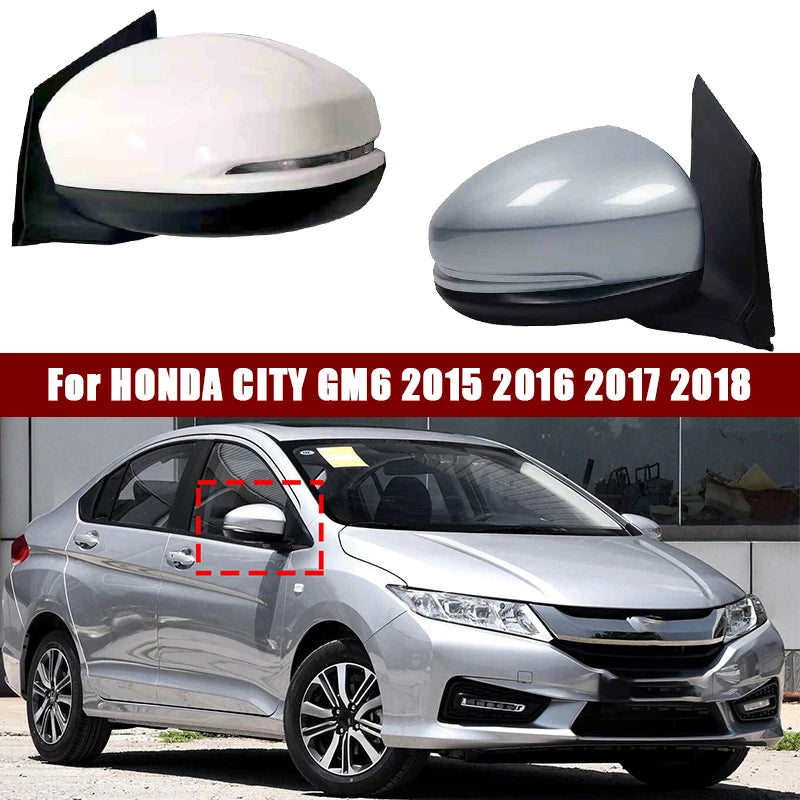 Car Rearview Side Mirror Assy For HONDA CITY GM6 2015 2016 2017 2018 Auto 3-wire Without LED / 5-wire With LED Light