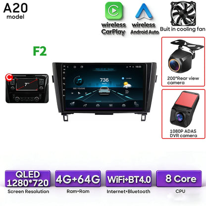 For Nissan Qashqai J11 X-Trail 3 T 32 2013 - 2017 Android 15 Car Multimedia Video CarPlay Auto Navigation GPS Radio Head Unit