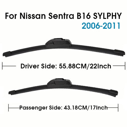 Front Windshield Wiper Blades – Nissan Sentra B16, B17 & B18 (2-Piece Set)