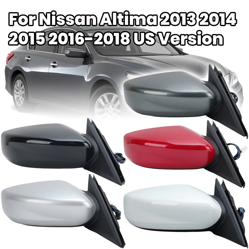 3 Pins Side Mirror Assembly For Nissan Altima 2013 2014 2015 2016-2018 US Version Non-Foldable Rearview Mirror Car Accessories