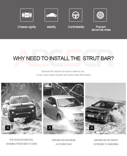 Front Upper Strut Brace Bar For Toyota Corolla 2006-2015 Stable Reinforcement Roll Bars  Tower Brace Arm Engine Shock