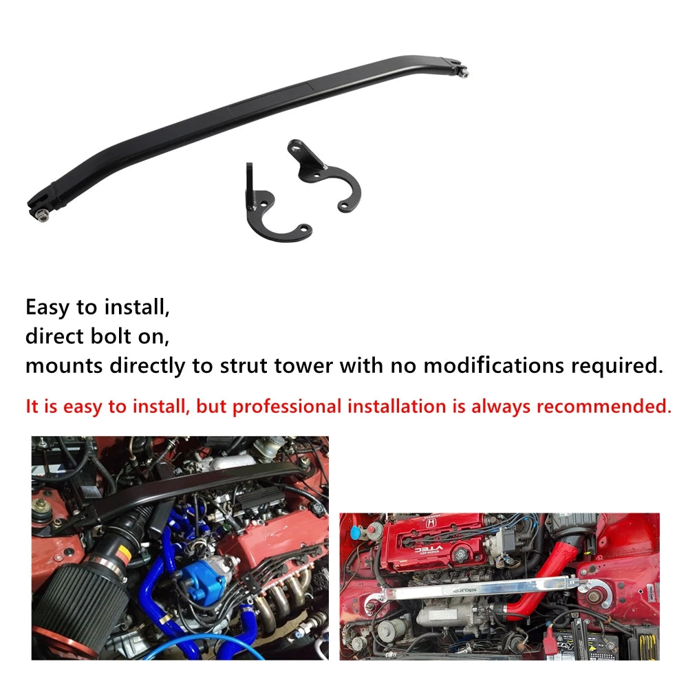 Front & Rear Strut Bars for Honda Civic 1992-2000, Del Sol 1993-1997 & Integra