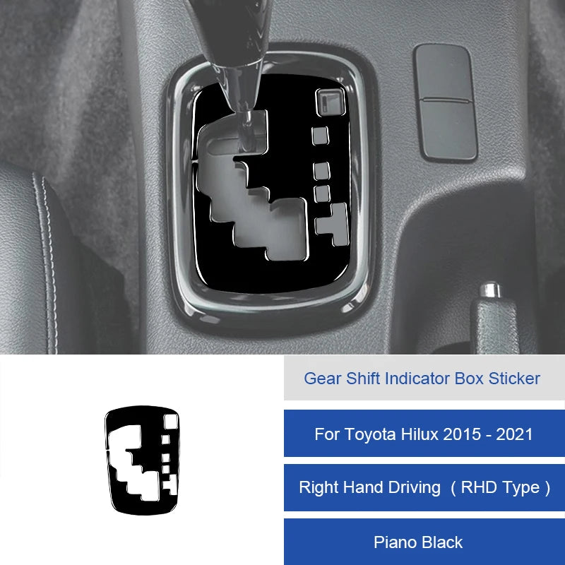 For Toyota Hilux 2015-2021 Carbon Fiber Central Control Gear Shift Indicator Panel Trim Cover Car Interior Decorative Stickers