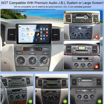 JIUYIN 9“ Android 15 Car Radio Stereo For Toyota Corolla E120 E130 2007-2012 Multimedia Player Navigation GPS Wireless Carplay