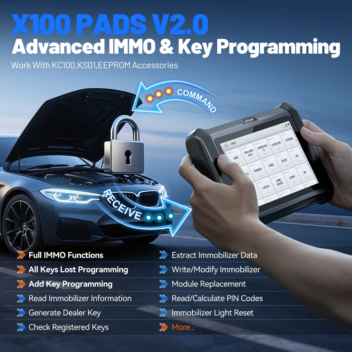 XTOOL X100 PADS V2.0 — Professional Key Programmer &amp; Full-System Diagnostic Scanner