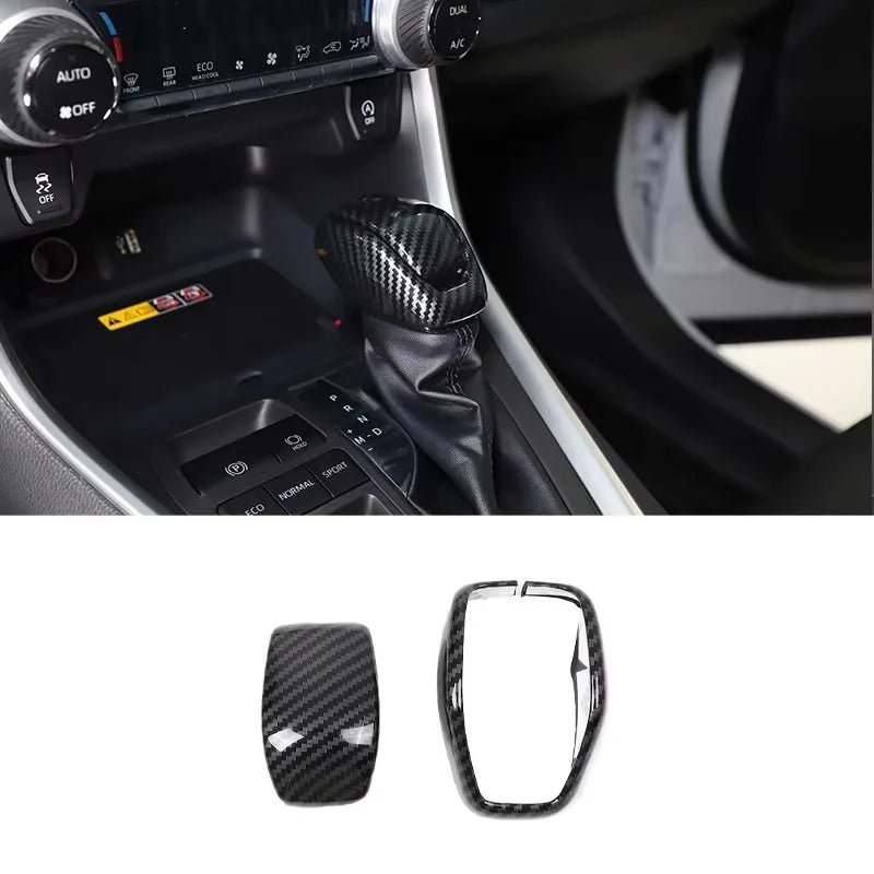 For Toyota RAV4 2020-2025 ABS Carbon Fiber Interior Kit Dashboard Console Gear Shift Panel Decoration Cover Trim Stickers