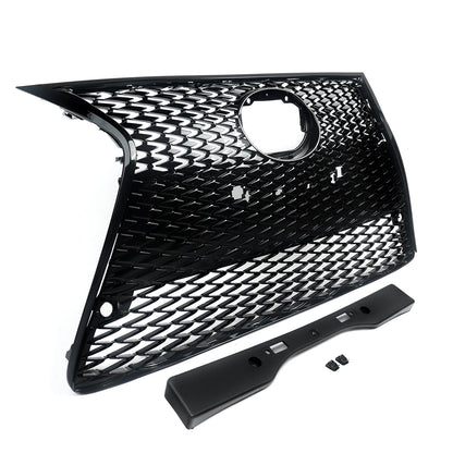 Front Bumper Centre Grill For Lexus IS250 IS300 IS350 IS200t F Sport 2014~2016 Honeycomb Mesh Upper Racing Grill Gloss Black ABS