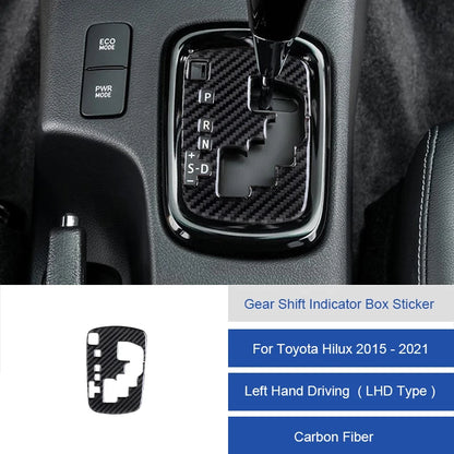 For Toyota Hilux 2015-2021 Carbon Fiber Central Control Gear Shift Indicator Panel Trim Cover Car Interior Decorative Stickers