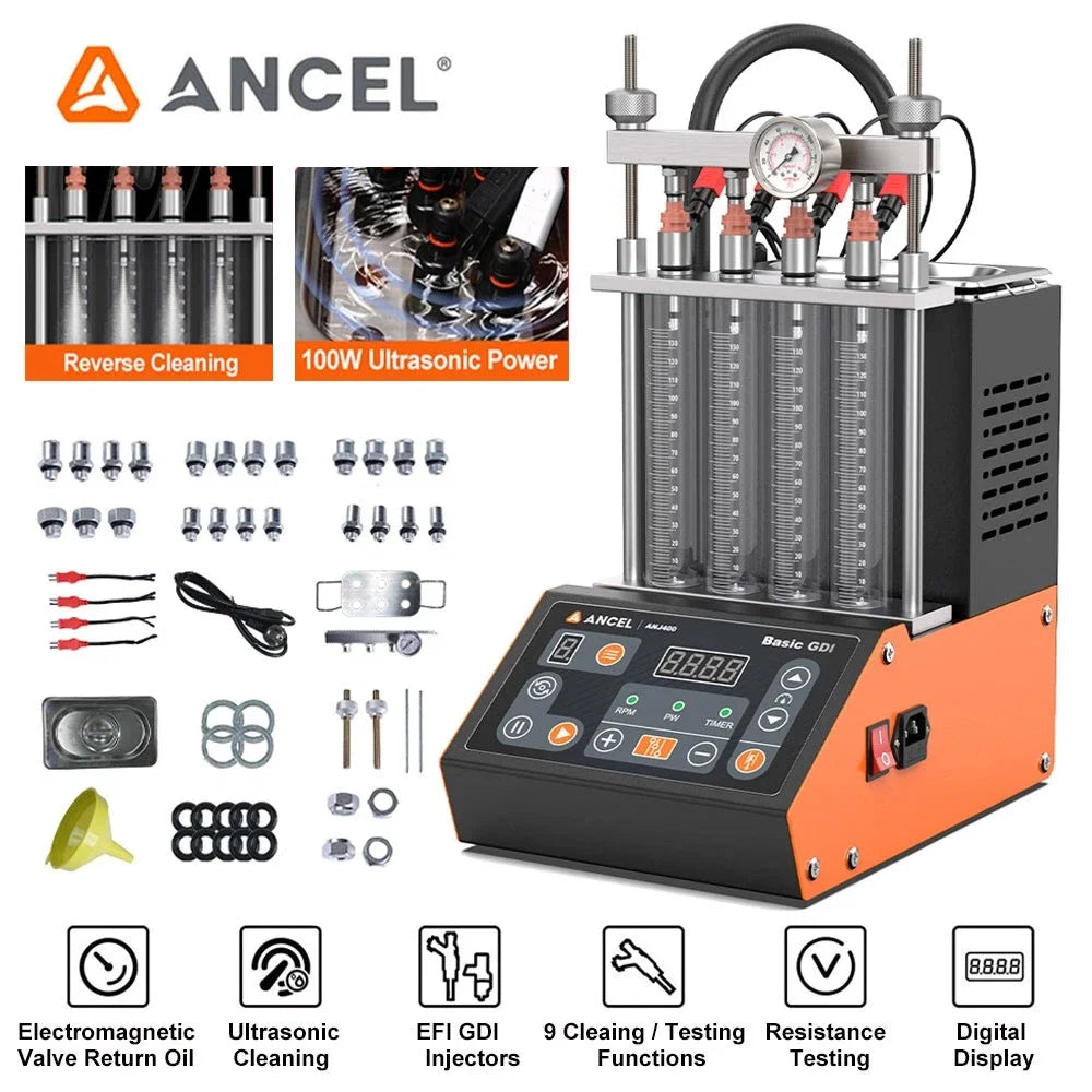 ANCEL ANJ400 GDI Fuel Injector Cleaner and Tester – 4-Injector