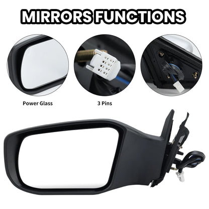 3 Pins Side Mirror Assembly For Nissan Altima 2013 2014 2015 2016-2018 US Version Non-Foldable Rearview Mirror Car Accessories