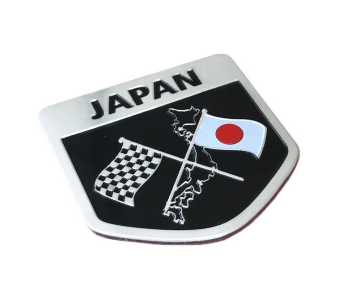 Japanese Flag Aluminum Car Emblem – Adhesive Badge