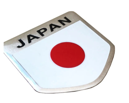 Japanese Flag Aluminum Car Emblem – Adhesive Badge