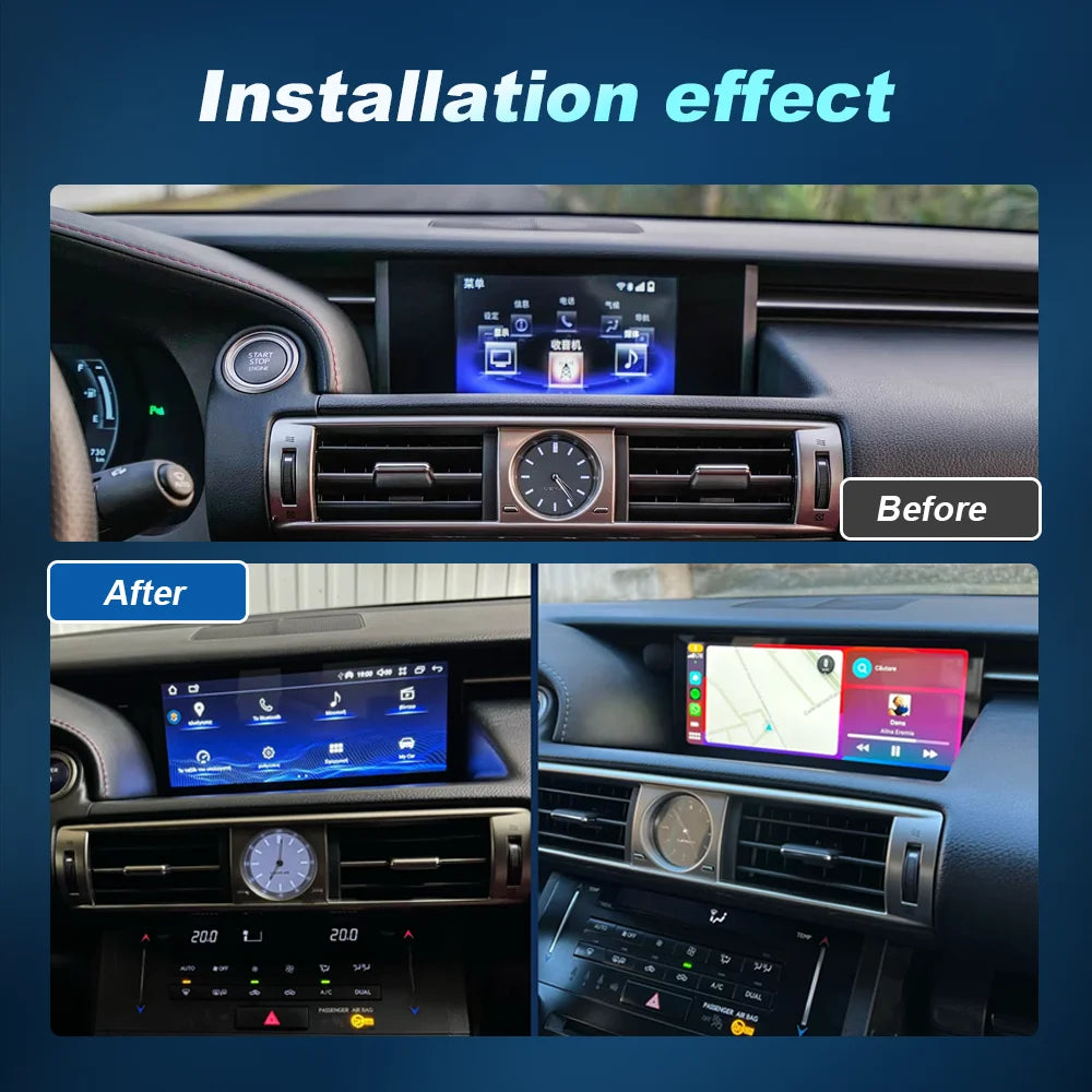 Android 14 Wireless Carplay For Lexus IS 2009-2017 Car Multimedia Player Auto Radio GPS Navigation