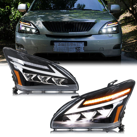 LED Projector Headlights with DRL & Sequential Turn Signal for Lexus RX330 RX350 RX400h 2004-2009