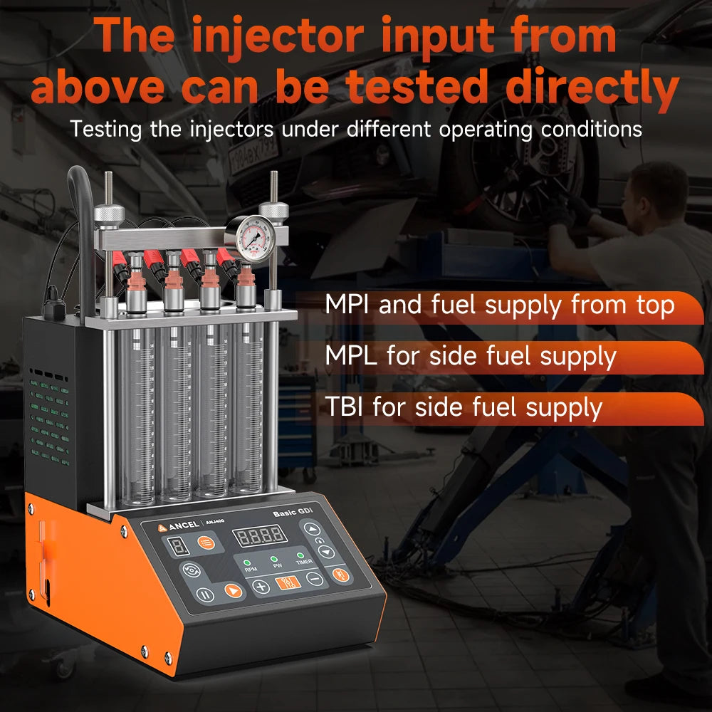 ANCEL ANJ400 GDI Fuel Injector Cleaner and Tester – 4-Injector