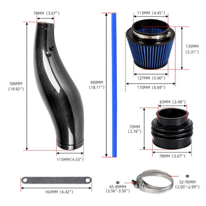 For Honda Civic 92-00 EK EG JDM Racing Car Air Intake Pipe Cold Air Intake Air Filter for Car