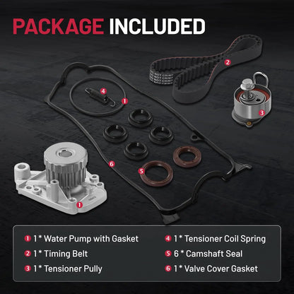 TBK312 Engine Timing Belt Kit with Water Pump Valve Cover Gasket Set For Honda Civic For Acura EL 2001-2005