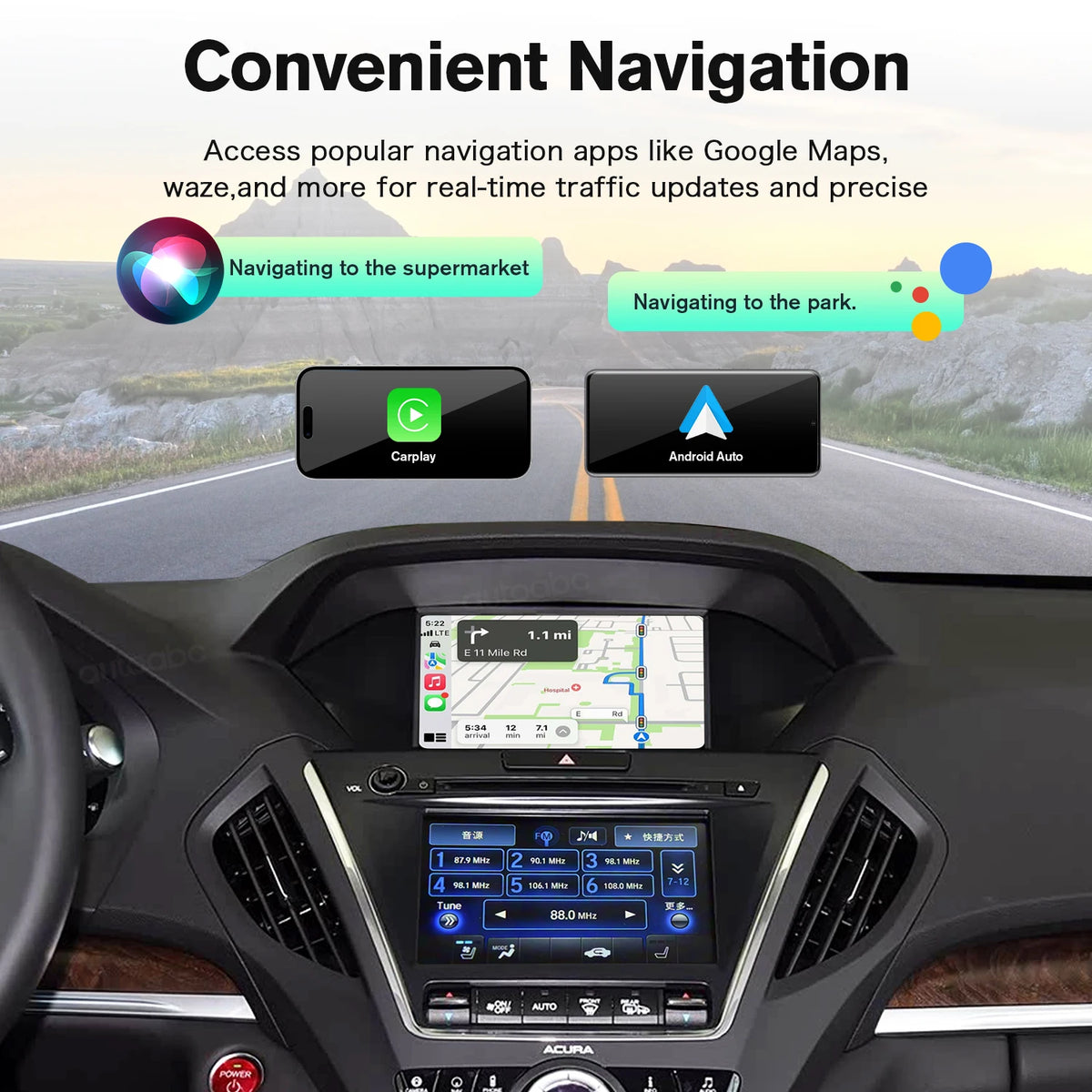 Wireless Apple Carplay For Acura TLX TLX-L MDX RDX RLX ILX 2014-2019 OEM CarPlay Adapter Upgrade Car Ai Box Android Auto Airplay
