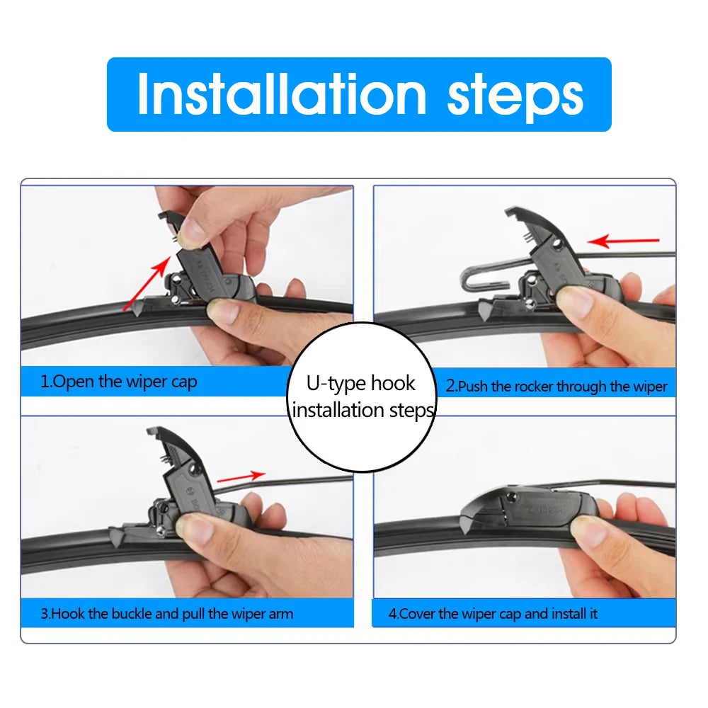 Front Windshield Wiper Blades – Nissan Sentra B16, B17 & B18 (2-Piece Set)
