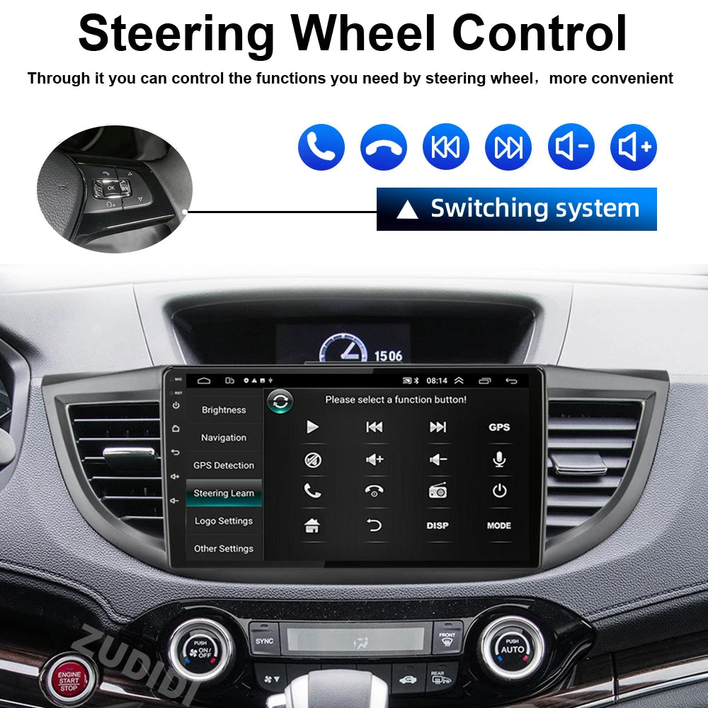 Android 16 Car Radio for Honda CRV 2012 2013 2014 2015 CR-V Car Multimedia Stereo Video Audio Autoradio GPS Player Carplay