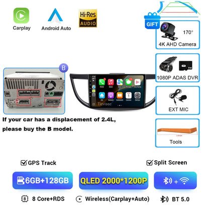 Android 16 Car Radio for Honda CRV 2012 2013 2014 2015 CR-V Car Multimedia Stereo Video Audio Autoradio GPS Player Carplay