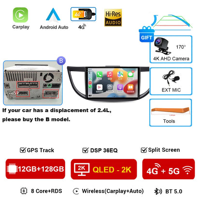 Android 16 Car Radio for Honda CRV 2012 2013 2014 2015 CR-V Car Multimedia Stereo Video Audio Autoradio GPS Player Carplay