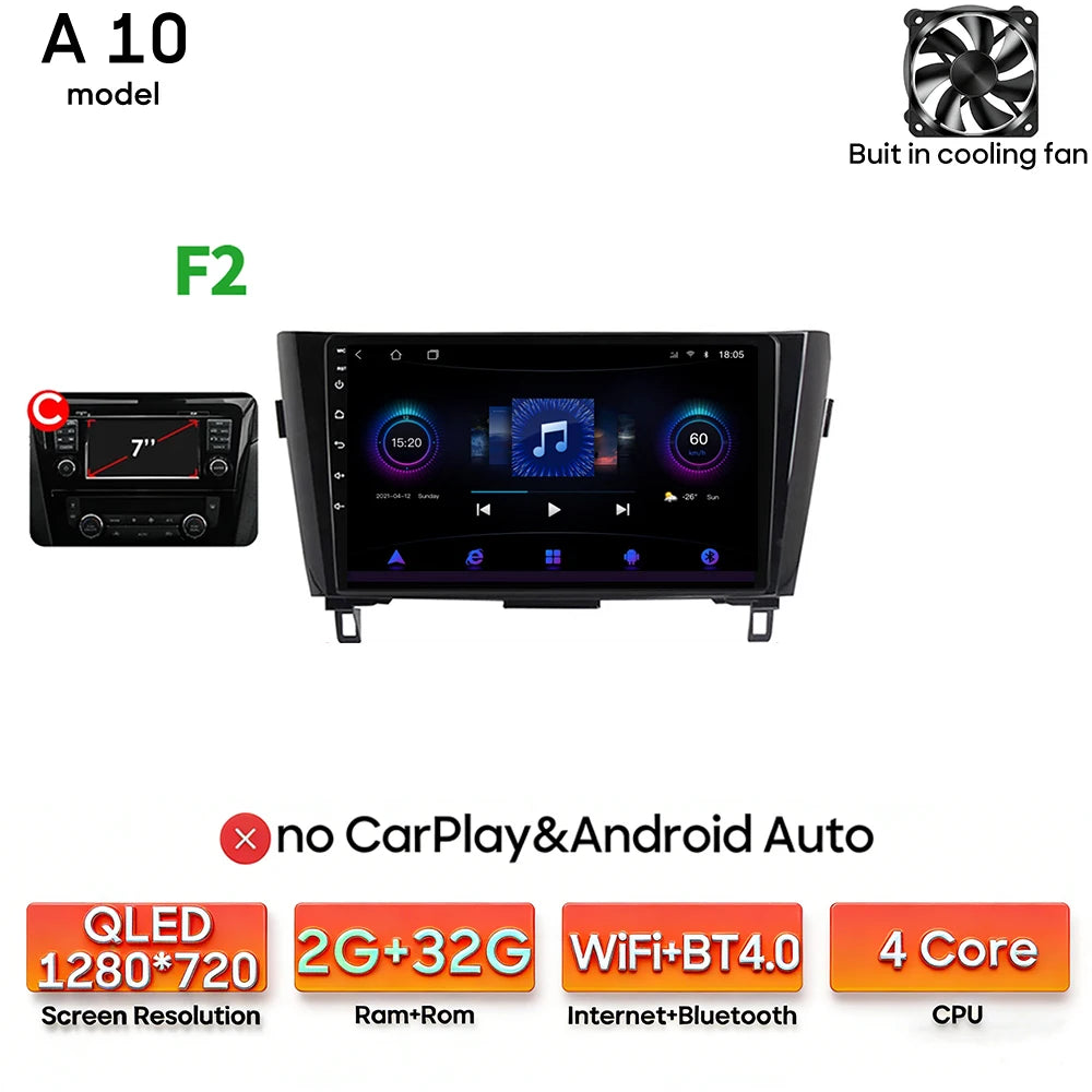 For Nissan Qashqai J11 X-Trail 3 T 32 2013 - 2017 Android 15 Car Multimedia Video CarPlay Auto Navigation GPS Radio Head Unit