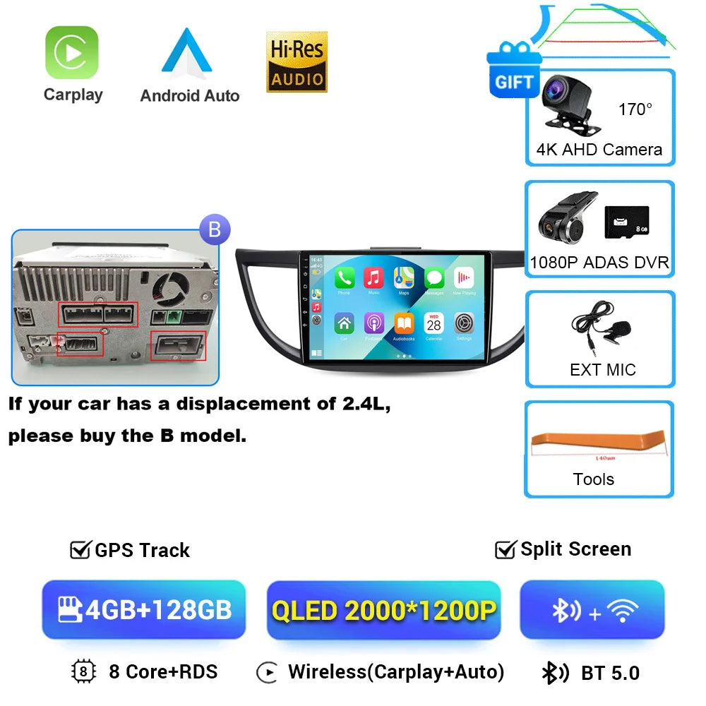 Android 16 Car Radio for Honda CRV 2012 2013 2014 2015 CR-V Car Multimedia Stereo Video Audio Autoradio GPS Player Carplay
