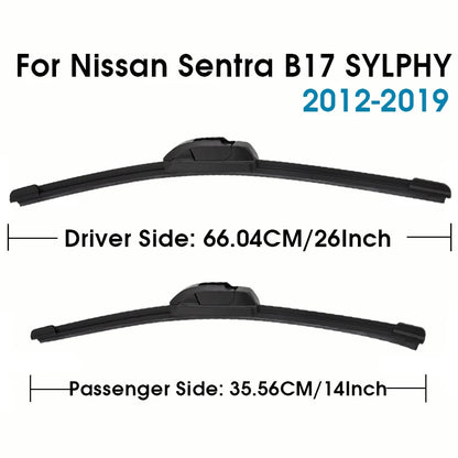 Front Windshield Wiper Blades – Nissan Sentra B16, B17 & B18 (2-Piece Set)